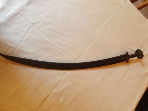 19th Century Indian Sorohi sword with leather sheath