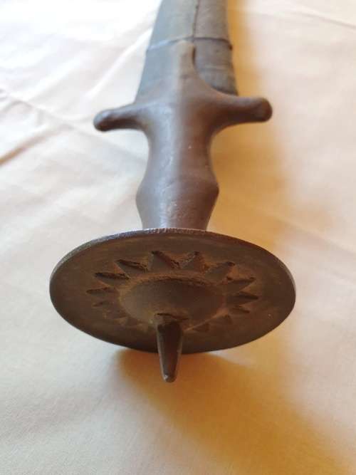 19th Century Indian Sorohi sword with leather sheath