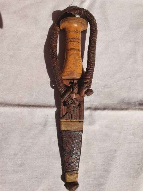 100 year old Abyssinian tribesman`s knife with sheath