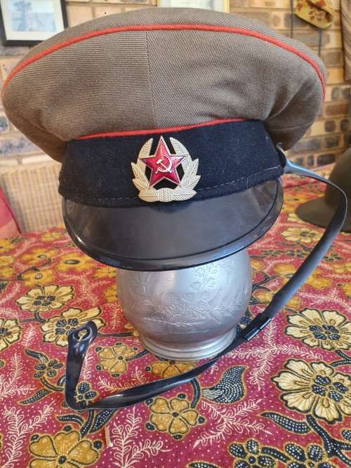 Soviet Army cap with chin strap