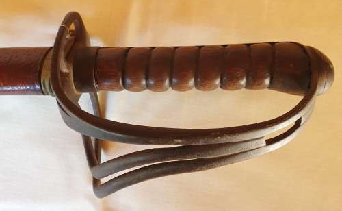 British 1845 Pattern Sword Wilkinson type blade with leather scabbard