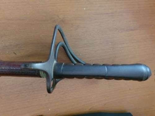 British 1845 Pattern Sword Wilkinson type blade with leather scabbard