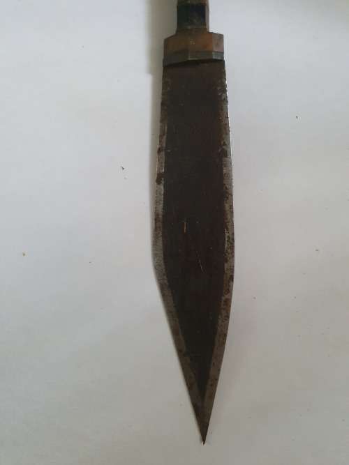 100 year old hand-crafted Abyssinian tribesman`s knife with leather sheath