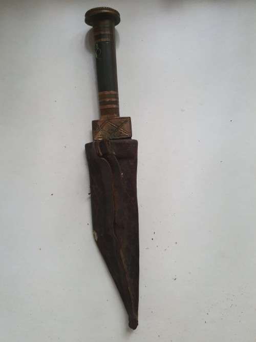 Abyssinian tribesma`s hand-crated kife and sheath 100+years old