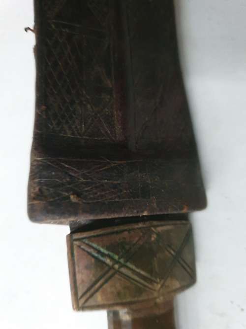Abyssinian tribesma`s hand-crated kife and sheath 100+years old