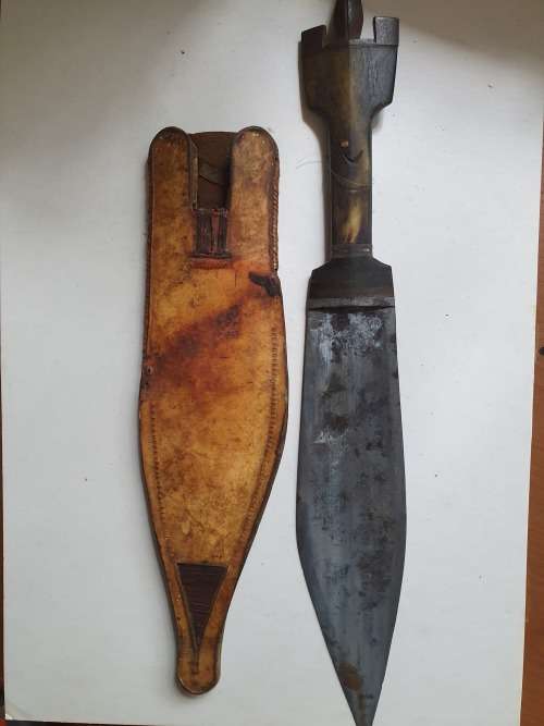 Abyssinian Tribesman`s handcrafted knife and sheath 100+ year`s old