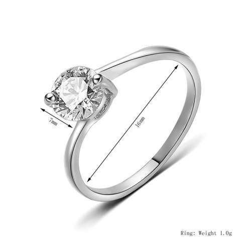 Stunning white gold  solitaire  ring with AAA zircon