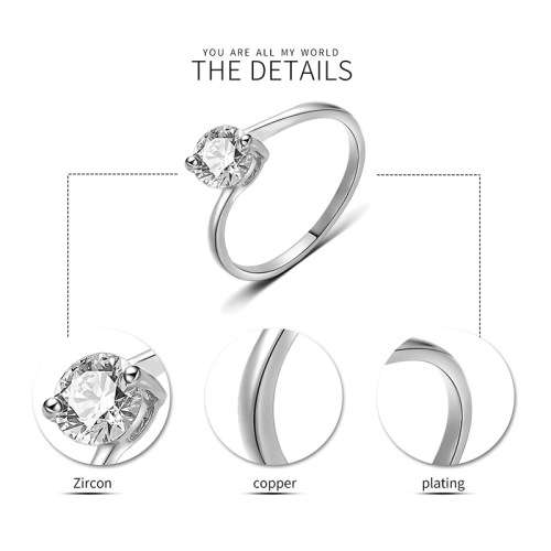 Stunning white gold  solitaire  ring with AAA zircon