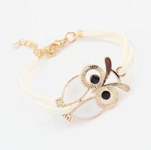 Gorgeous Owl bracelet in black or white
