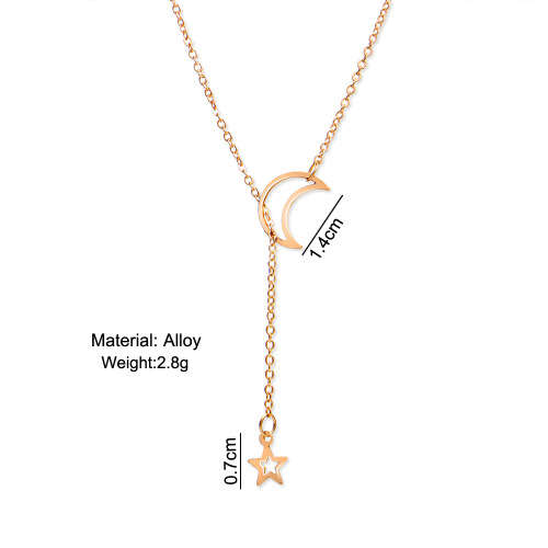 Gorgeous moon and star floating necklace