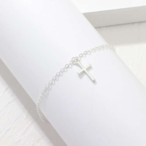 Cross ankle bracelet in SP