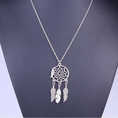 Dream catcher pendant and chain Tibetan silver