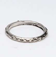 Gorgeous cross stitched embossed tibetan silver band
