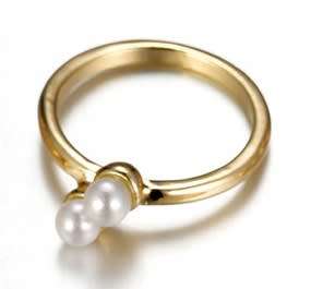 Stunning Pearl and 9ct gold plated ring