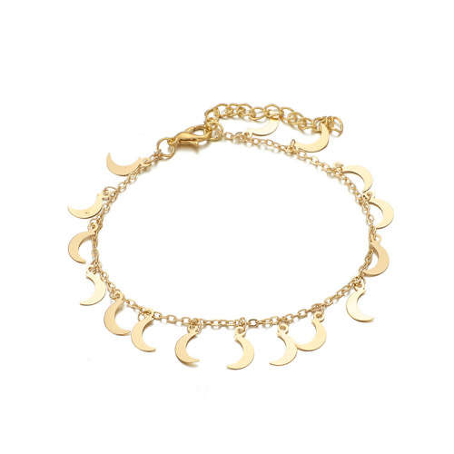 Gorgeous 9ct gold plated moon charm bracelet