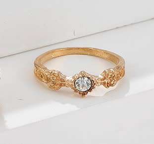 Stunning Rose design GP AAA sim diamond ring
