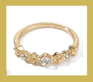 Gorgeous Gold plated sim diamond geometric ring