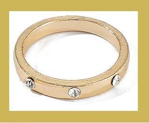 Stunning Gold plated three AAA diamond sim ring