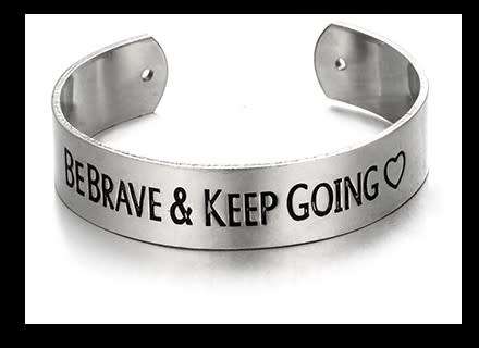 Stunning silver plated "be brave" bracelet