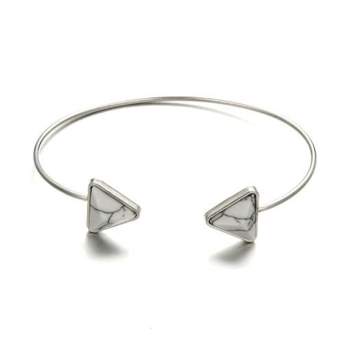 Stunning silver plated marbled geometric bracelet