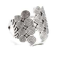 Stunning Tibetan silver twirl design ring