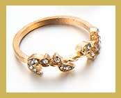 Stunning leaf and vine gold plated ring