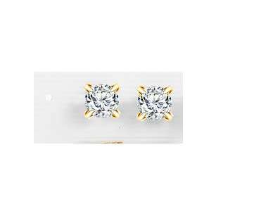 gorgeous 9ct gold plated AAA cz solataire stud earrings