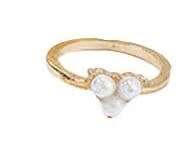 Stunning 9ct gold plated Faux pearl ring