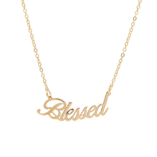 Stunning 9ct gold  plated BLESSED pendant and chain
