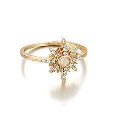 Stunning 9ct gold plated created opal star ring