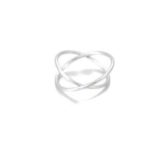 Stunning 925 silver plated cross over ring