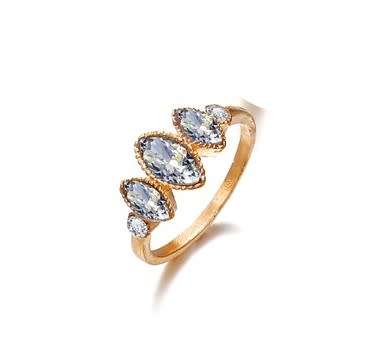 Stunning 9ct gold plated oval AAA cz ring