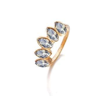 Stunning 9ct gold plated AAA cz cluster ring