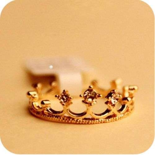 Stunning 9ct gold plated AAA cz crown ring