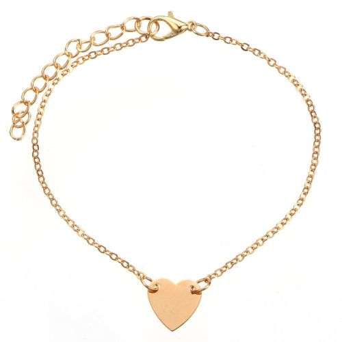 Stunning 9ct gold plated heart anklet