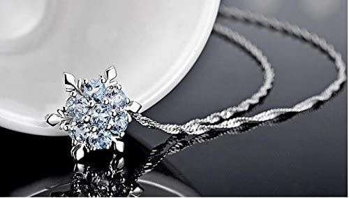 Elsa Frozen Crystal Snowflake Tibetan Silver Necklace Pure Blue Pendant
