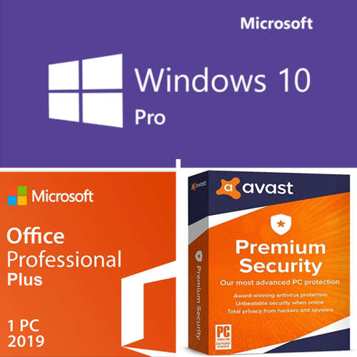 Windows 10 Pro + Office 2019 Pro Plus + Avast  Bundle License- Free fast delivery