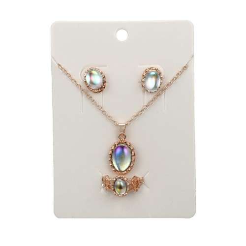 Gorgeous sim moonstone pendant and chain, ring and Earrings set