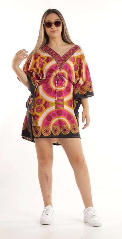 Gorgeous cerise short Kaftan