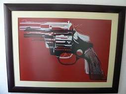 Andy Warholl - Gun in large wooden frame