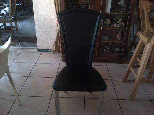 chrome and black chair