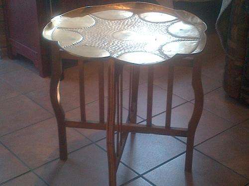 Lovely wooden and brass foldable table