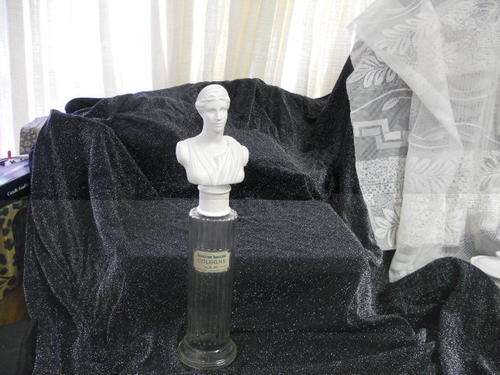 Empty scent bottle - 33cm tall hard plastic and glass- Frances Harriet cologne