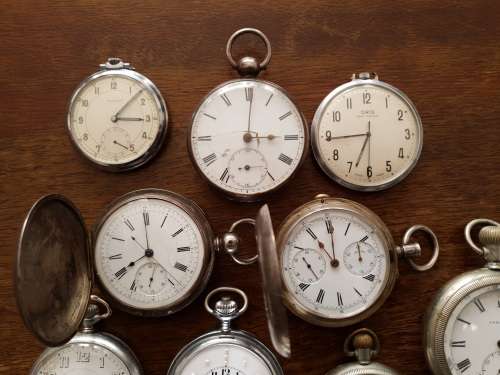 12 Vintage Pocket watches and Chronograph