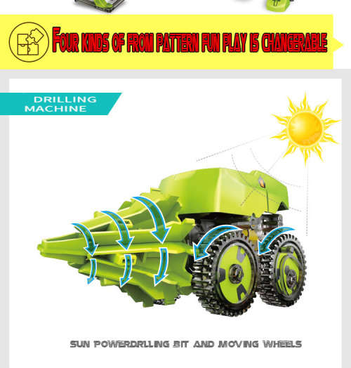 DIY 4in1 Solar toy robot Dinosaur Building blocks Assembly kids boy&girl Education toy robot