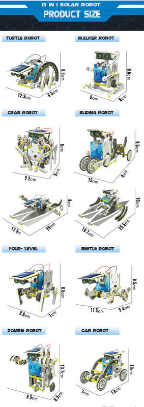 DIY Solar toy robot Polymorphic Building blocks Assembly kids boy&girl Education