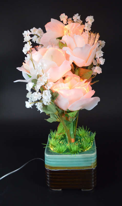 Fiber optic flower gradient glow bouquet home decoration wedding decoration White Rose