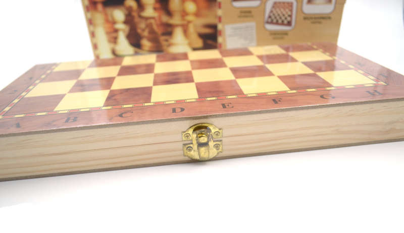 3in1 Wooden Chess Set International Chess Entertainment Game Chess Set with Folding Board