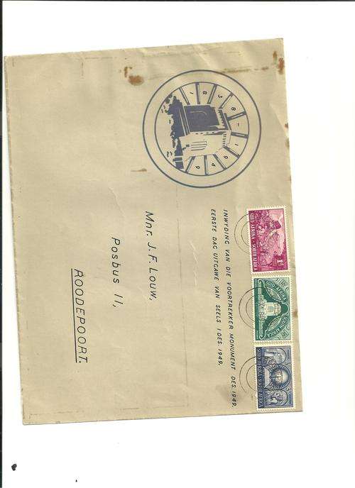 1949 FDC Inwyding van die Voortrekker monument