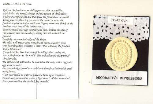 CAKE ICING EMBOSSING PLATE - PEARL OVAL